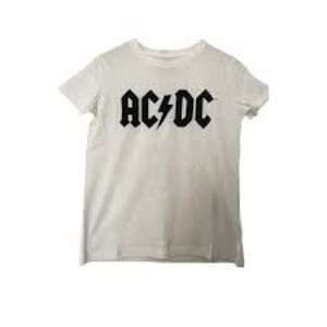 AC/DC White Tee with Black Logo